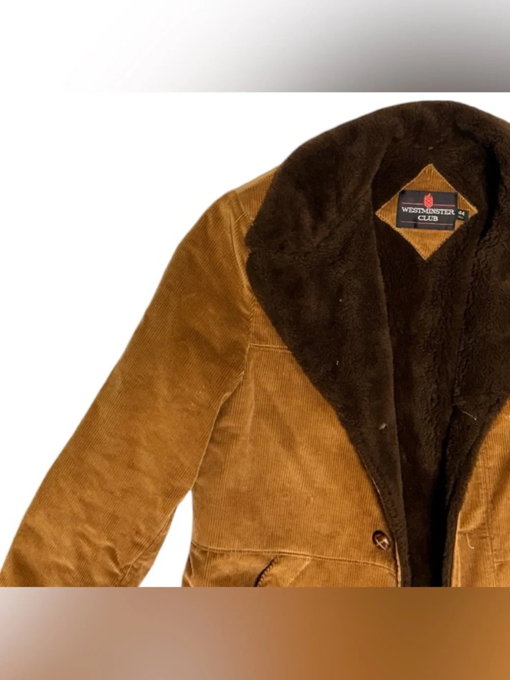 Vintage 70s Men’s Westminster Club Corduroy Sherpa Lined Rancher Jacket 44 Tall